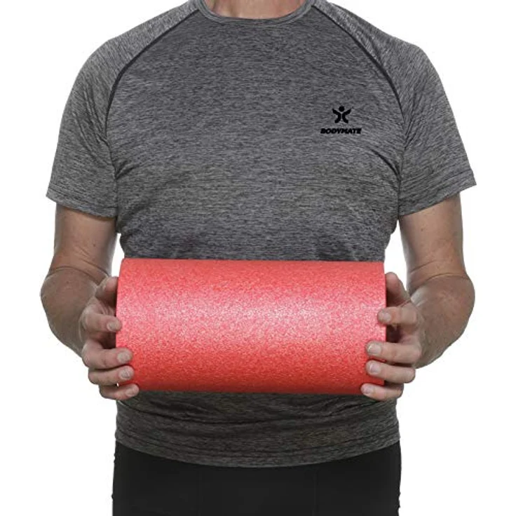 BODYMATE Faszienrolle Standard Mittel-Hart, Massagegerät für die gesamte Körperregion, Pepper-Red 30x15cm mit Gratis E-Book – Bild 3