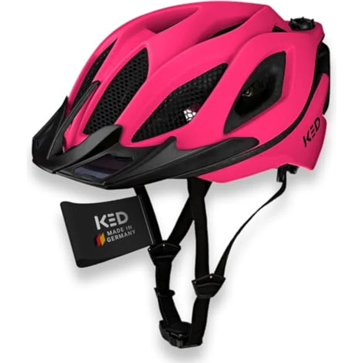 KED SPIRI II TREND, MTB Fahrradhelm mit K-Fit Anpassungssystem, pink, mit LED Rücklicht und Visier – Bild 1