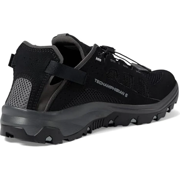 Salomon Techamphibian 5, Wanderschuh aus atmungsativem Mesh mit Quicklace-Schnürsystem, schwarz – Bild 7
