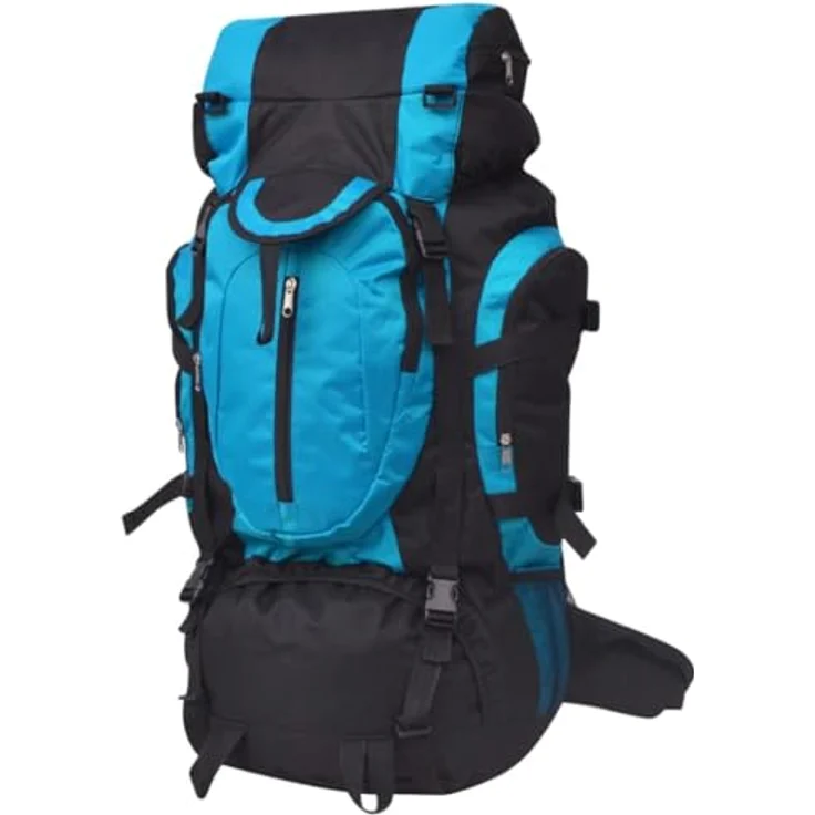 vidaXL Wanderrucksack Reiserucksack Camping Trekking XXL 75 L, schwarz und blau, langlebig und wasserabweisend – Bild 1