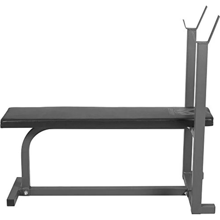 GYRONETICS Hantelbank mit Ablage - bis 220kg Belastbar, 101 x 50 x 93,5 cm, Schwarz - Trainingsbank, Flachbank, Fitnessbank, Drückerbank, Weight Bench, Langhantelablage – Bild 4