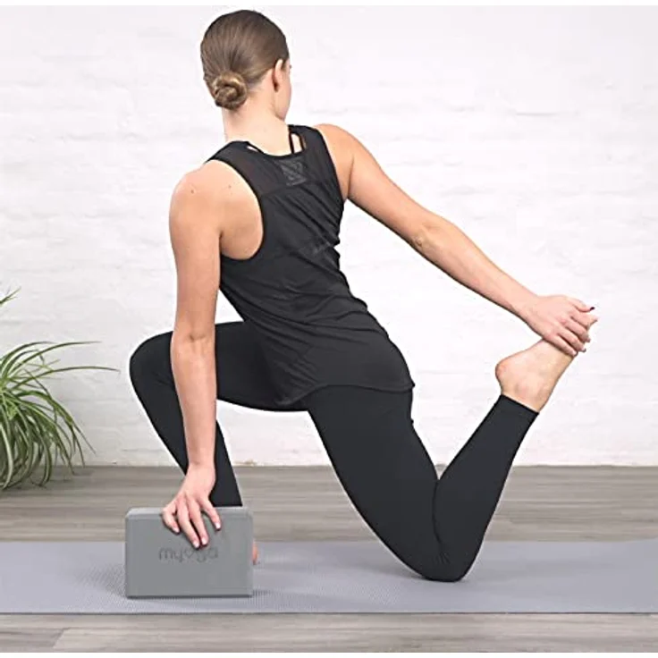 Myga Yoga Zubehör Set, 2 Rutschfeste Yoga Blöcke & Verstellbarer Yoga Gurt, grau, Optimaler Support für Anfänger & Fortgeschrittene, Leicht & Tragbar – Bild 3