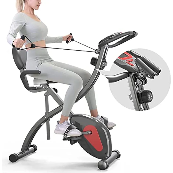 PROIRON Ergometer Heimtrainer Fahrrad Klappbar Indoor Cycling Bike, 2 in 1, Magnetron, 120kg belastbar, Einstellbarer Widerstand, Hometrainer