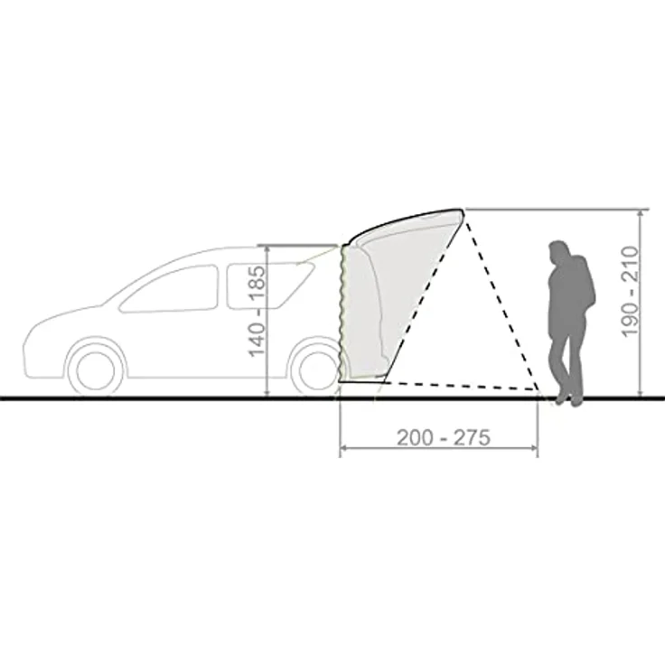 Vaude Drive Vorzelt, einhängbar an Kofferraumklappe, schneller Aufbau, geräumig, Linen, One Size – Bild 3