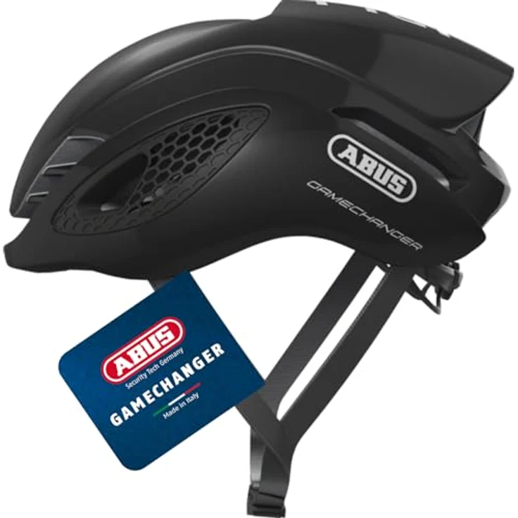 ABUS GameChanger Rennradhelm, Aerodynamischer Fahrradhelm mit Forced Air Cooling, für Damen und Herren, Schwarz Glänzend, Größe S (51-55 cm) – Bild 1