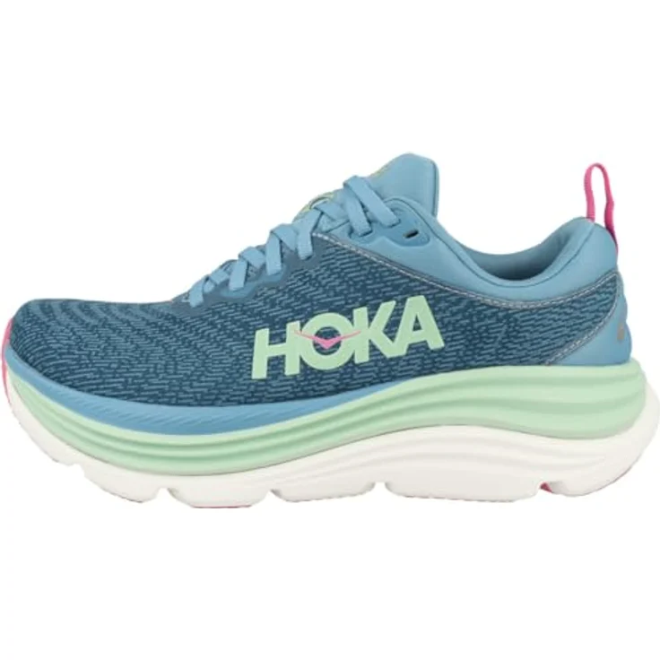 Hoka Gaviota 5, Damen Laufschuhe mit Active Foot Frame-Technologie und atmungsaktivem Jacquard-Obermaterial, Blau, 40 2/3 – Bild 1
