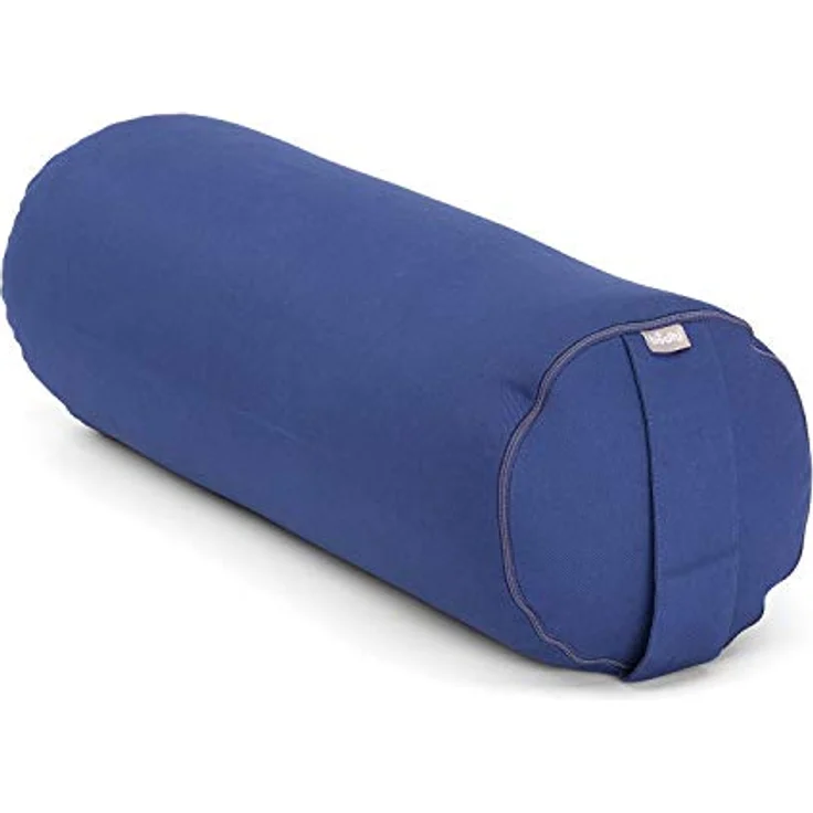 Bodhi Yoga Bolster | ECO Serie | Yogarolle mit Kapok-Füllung | Waschbarer Bezug aus 100% Bio-Baumwolle | Yogakissen für Restoratives Yoga | 65 x 22 cm (dunkelblau) – Bild 1