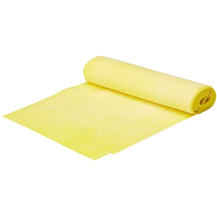 THERABAND Thera-Band Übungsband 2,5 m, leichtes Widerstandsband aus Latex im RV-Beutel, gelb