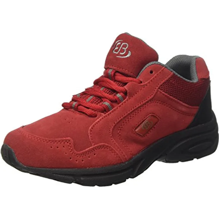 BRÜTTING Circle, Bequemschuh und Outdoorschuh aus Veloursleder, rot, mit Wechselfußbett und stark profiliertem CME-Laufsohle