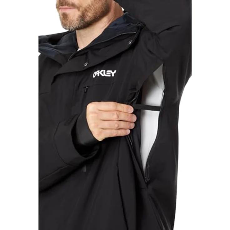 Oakley TNP TBT Insulated Jacke, Herren Skijacke in BLACK/WHITE mit BioZone™ Technologie, wasserdichter FNDry10K™ Beschichtung und verstellbarer Kapuze, Größe L – Bild 4