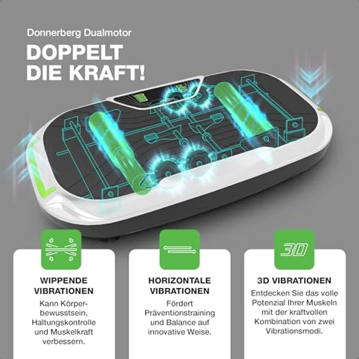 Donnerberg® Vibrationsplatte 3D THERA MP-888 für effektives Ganzkörpertraining, inklusive Zubehör, in Schwarz – Bild 4