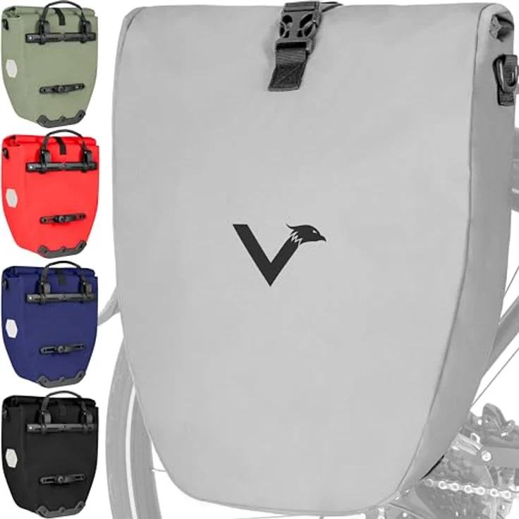 Valkental® Gepäckträgertasche ValkBasic, wasserdicht, 23-28L, abschließbar, bombenfester Sitz, große Reflektoren, langlebig – Bild 1