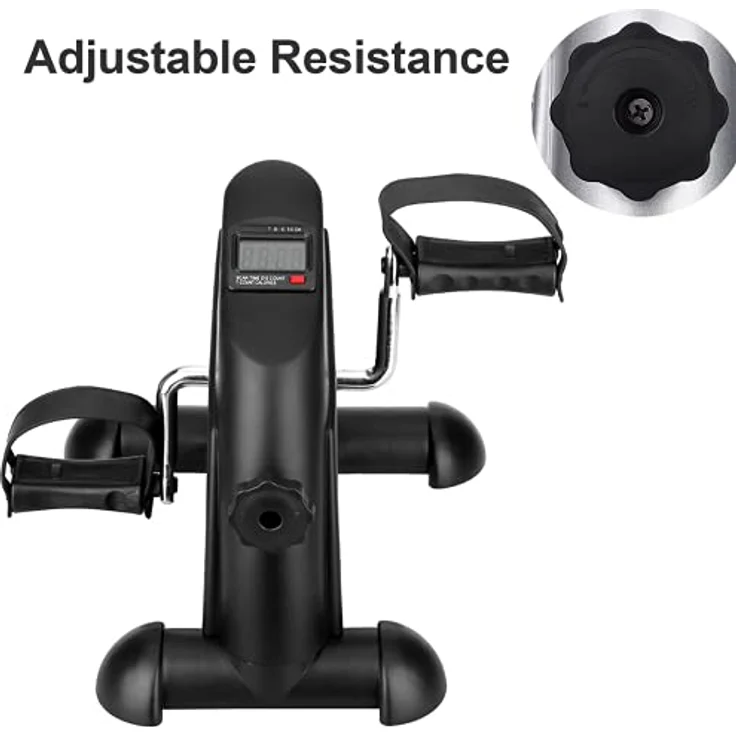 himaly Mini Bike Heimtrainer, Arm- und Beintrainer, Pedaltrainer für Senioren und Junge, Ausdauertraining, Verschiedene Widerstandsstufen, Trainingsgerät für zu Hause uns Büro, Schwarz - Preisvergleich – Bild 2