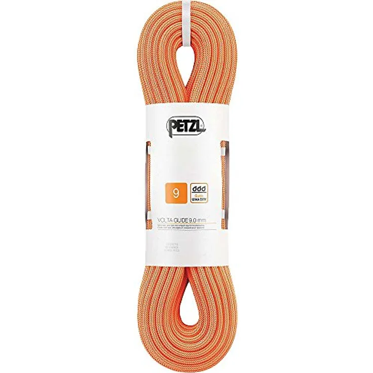 PETZL Verticality Einfachseil, orange, 50m, vielseitig einsetzbar als Einfach-, Halb- oder Zwillingsseil, 9 mm Durchmesser, wasserabweisend, mit Middle Mark-Markierung