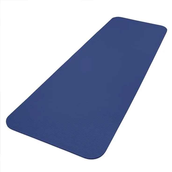 adidas Unisex-Erwachsene Fitnessmatte, Blau, 7mm - Gepolsterte Trainingsmatte mit geriffeltem Boden – Bild 4