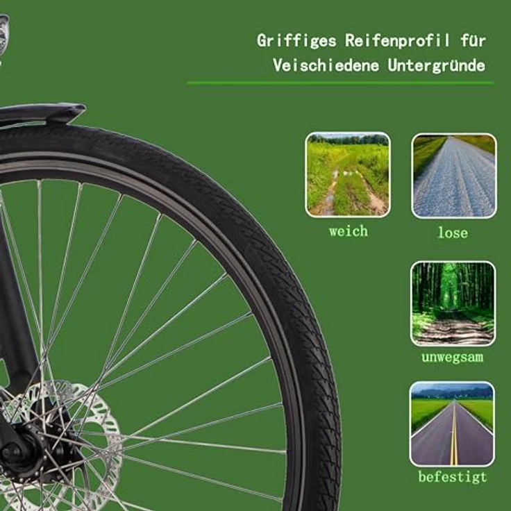 SAXONETTE E Bike Elektrofahrrad Herren mit 36V 11,4Ah 418Wh Akku, 120KM Reichweite, 9 Gäng Pedelec Herren Full Suspension, Mittelmotor 70NM, Größe 54cm – Bild 5