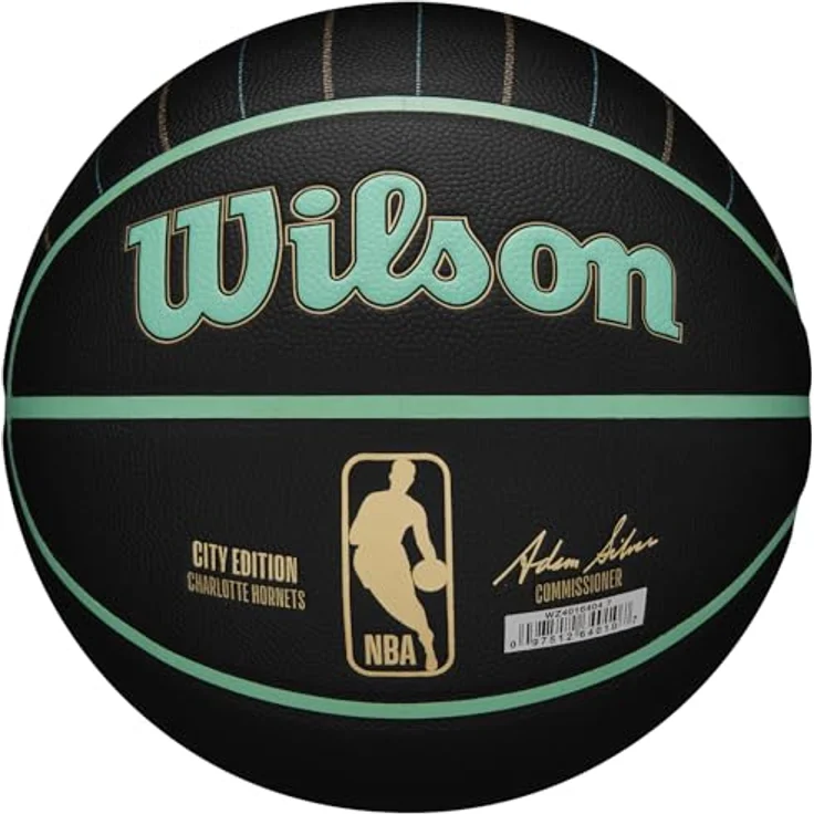 Wilson NBA Team City Collector Charlotte Hornets Ball WZ4016404ID, Unisex Basketbälle aus Verbundleder, Schwarz, Größe 7 EU – Bild 3