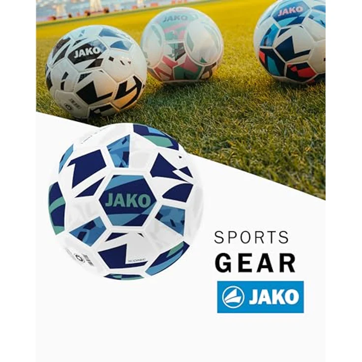 JAKO Lightball Iconic, Fußball Größe 5, weiß/Navy/Mint, 290g, Hybrid-Technologie, 32-Panel-Design – Bild 2