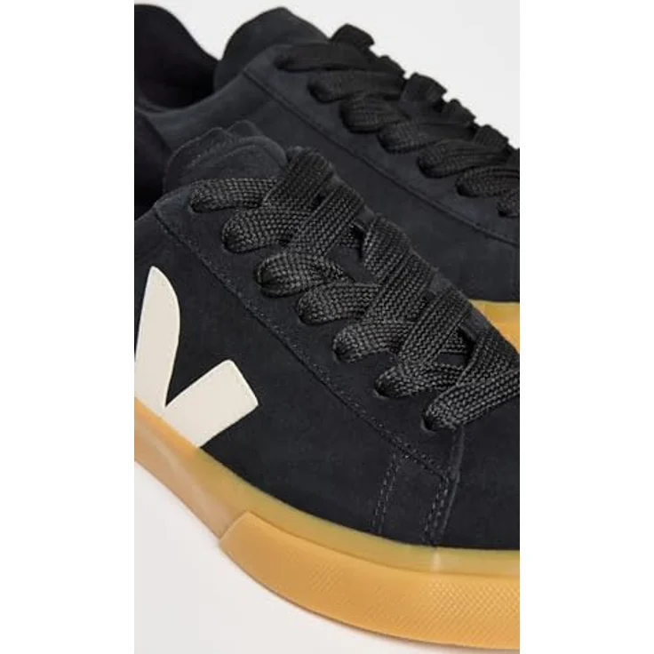Veja Campo Suede Leder Sneaker für Männer, in Schwarz Weiß, Größe 8 UK - 42 EU - 9 US, wasserabweisend, gegerbt – Bild 4