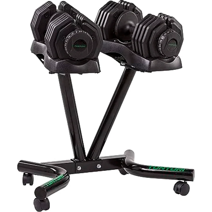 Tunturi Selector Dumbbell, verstellbare Kurzhantel mit bis zu 25 kg, 2,5 kg Schritten – Bild 5