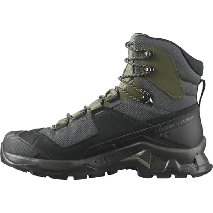 Salomon Quest Element GTX, Herren Wanderschuhe, schützender Knöchel, wasserdicht, Nubukleder, Schwarz, Größe 44