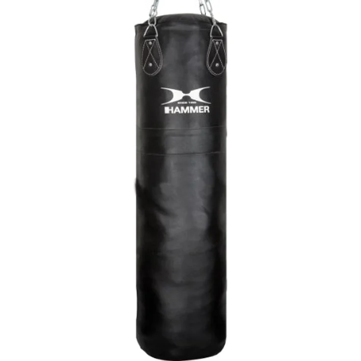 HAMMER 92910 Boxsack Premium Leder, schwarz, 100 cm für Koordination und Muskulaturaufbau – Bild 1
