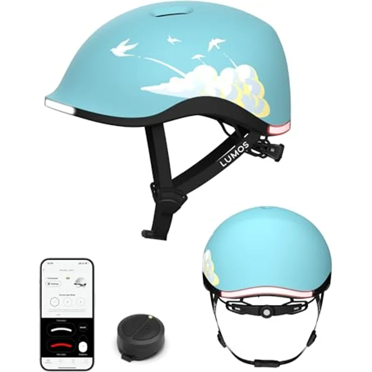 Lumen Labs Lumos Nyxel, Fahrradhelm Größe S (52-56 cm) mit vorderen und hinteren Blinkern, 56 RGB LEDs, leicht und gut belüftet – Bild 1