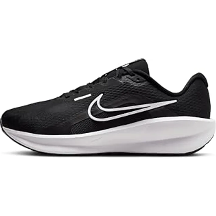 Nike Downshifter Herren Laufschuhe FD6454/001, Atmungsaktives Mesh, Rundespitze, Schwarz-Grau, Größe 42