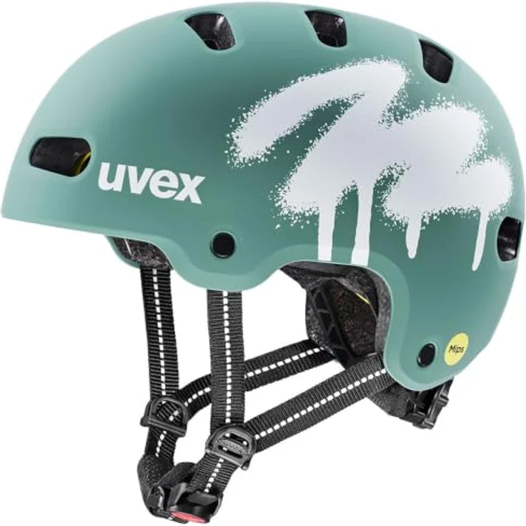 Uvex Kid 4 Style MIPS, Kinder-Fahrradhelm mit passiver Belüftung und reflektierenden Elementen, grün – Bild 1
