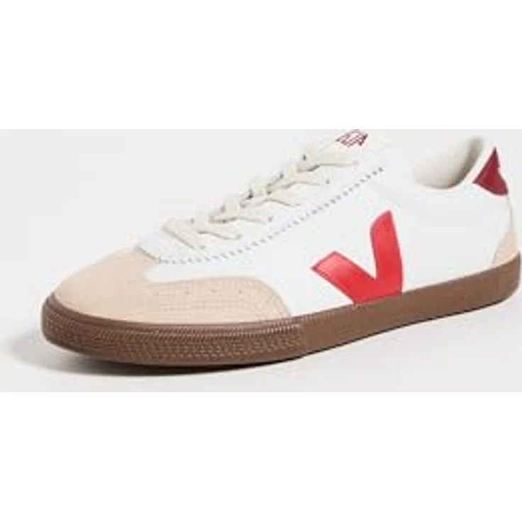 Veja Volley O.T. Laufschuhe für Frauen, Rindsleder im 70er Jahre Retro-Look, Weiß Rot, Größe 8 UK - 41 EU - 10 US – Bild 2
