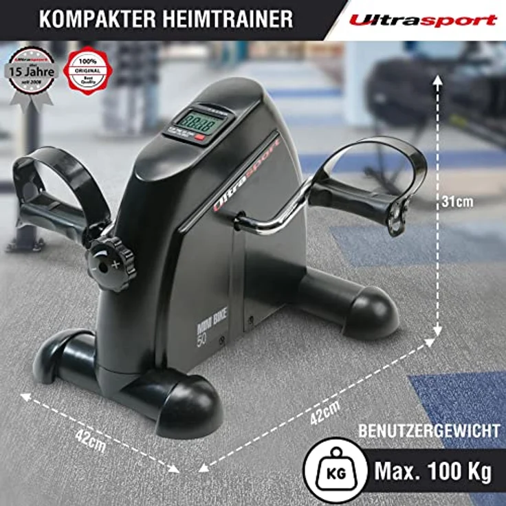 Ultrasport Mini-Bike 50 ohne Griff, Arm und Beintrainer, Heimtrainer, Mini-Bike, Bewegungstrainer, LCD Display mit Computerfunktion, Ideal zur Stärkung, Max. Benutzergewicht Bis zu 100 kg – Bild 2