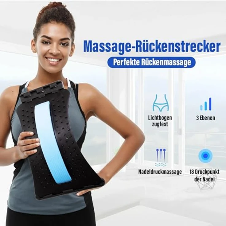 Sport Knight Massage-Rückenstrecker, 3-stufige Intensitätseinstellung, Akupressur-Massage, mit Schaumstoffpolsterung Schwarz/Lila – Bild 3