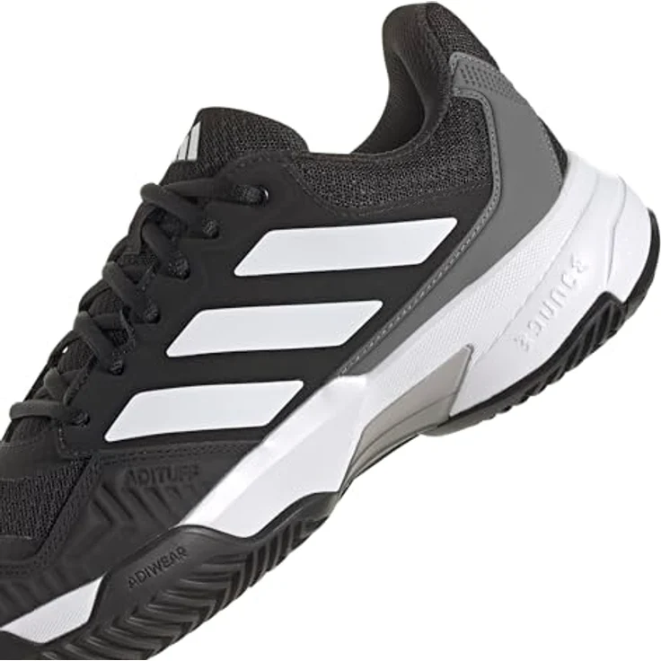 adidas Courtjam Control 3 Tennisschuhe, Core Black/Cloud White/Grey, EU 46, atmungsaktiv, abriebfest, leichte Dämpfung – Bild 7