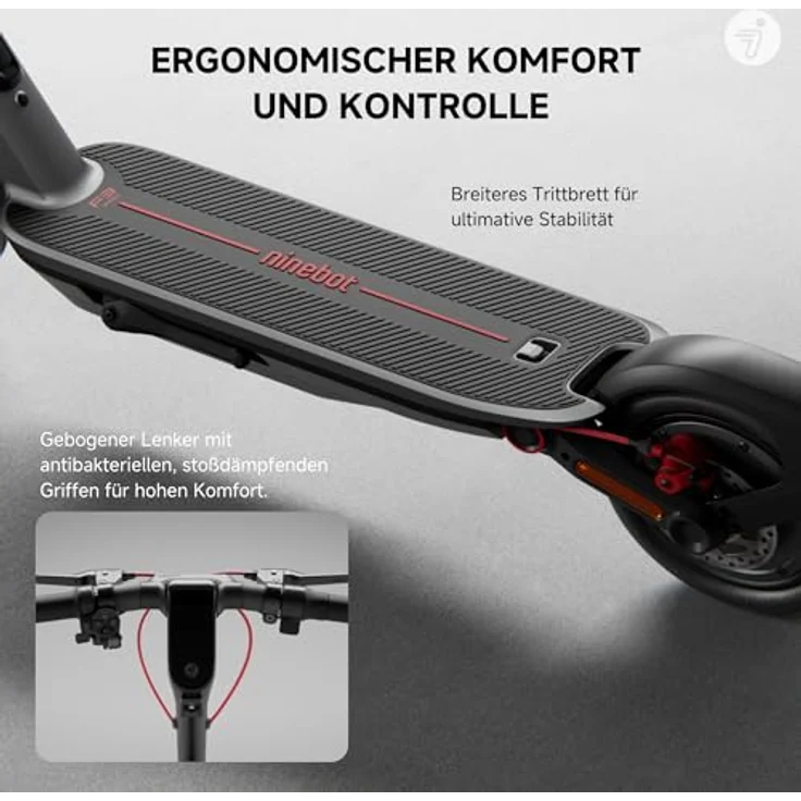 ninebot by Segway E-Scooter F3 Pro D, 500 W, 20 km/h, Eco Modus Reichweite 70 km, 10-Zoll Reifen, IPX6, Schwarz – Bild 7