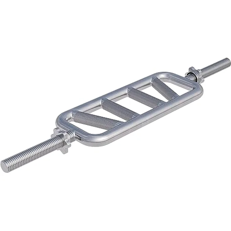 GORILLA SPORTS® Trizepstrainer - Ø 30mm, bis 200 kg Belastbar, Rahmenhantel mit 2 Sternverschlüsse, aus Chrom - Trizeps Hantelstange, Trizepsstange, Trizeps Bizeps Stange