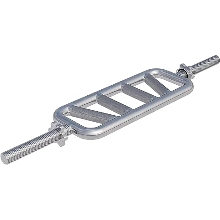 GORILLA SPORTS® Trizepstrainer - Ø 30mm, bis 200 kg Belastbar, Rahmenhantel mit 2 Sternverschlüsse, aus Chrom - Trizeps Hantelstange, Trizepsstange, Trizeps Bizeps Stange – Bild 1