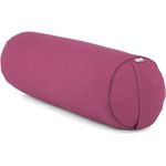 Bodhi Yoga Bolster Rolle Ø 22 cm | Yogarolle mit Bio-Dinkelfüllung | Yogakissen für Restorative & Yin Yoga | Waschbarer Bezug aus Baumwolle | Pilates Kissen mit Trageschlaufe (aubergine)