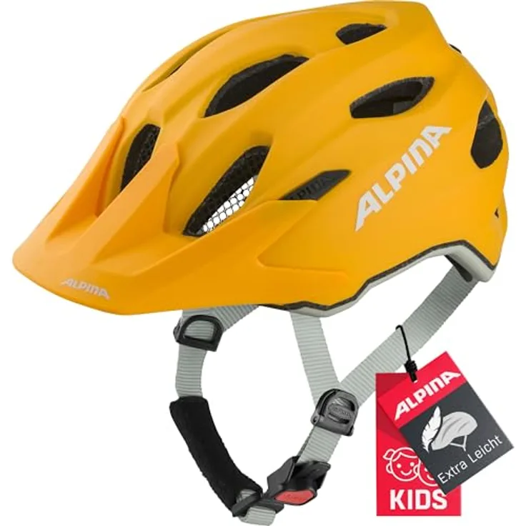 ALPINA SPORTS Carapax, Velohelm (51 - 56 cm) für Kinder, mit optimalem Schutz, leichtem Gewicht und guter Belüftung