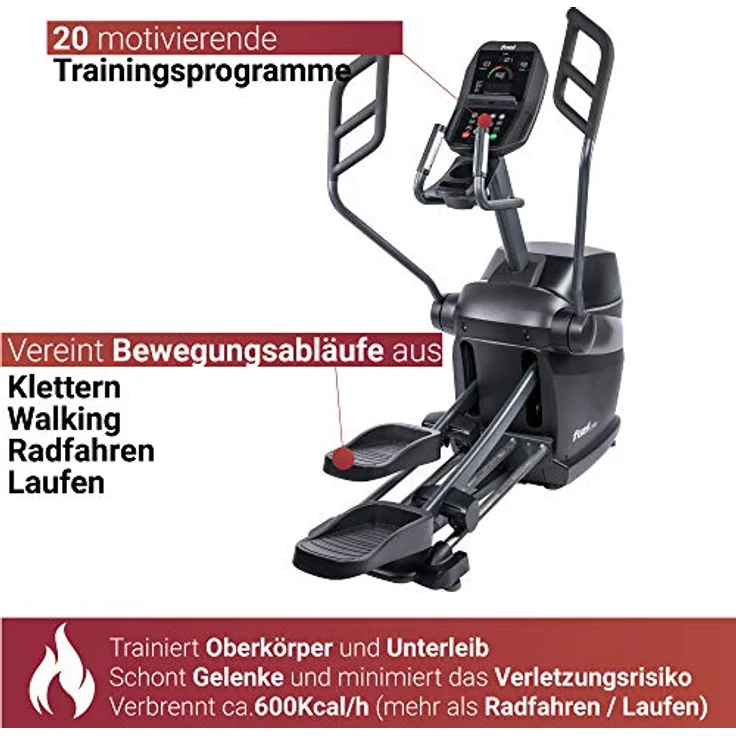 FUEL Fitness EC1000 Crosstrainer, für zuhause, HIIT-Trainer, natürlicher Bewegungsablauf. gelenkschonendes Training, Ganzkörperworkout, Induktionsbremse mit Watt-Steuerung, KINOMAP – Bild 3