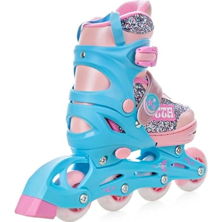 RAVEN Etta Inline Skates, verstellbare Inliner für Mädchen, Blau/Pink, Größe 34-37 (21,5cm-24cm), mit Double-Vent-System und DSAS – Bild 2