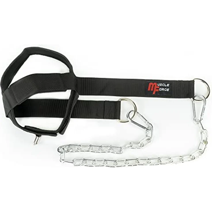 MuscleForge® Kopfgurt für Nackentraining mit Kette und Karabinerhaken, Nackentrainer, Hals Kopf Geschirr für Box und MMA, Neck Harness, Head Cup for neck training im Gewichtheben und Wrestling – Bild 4