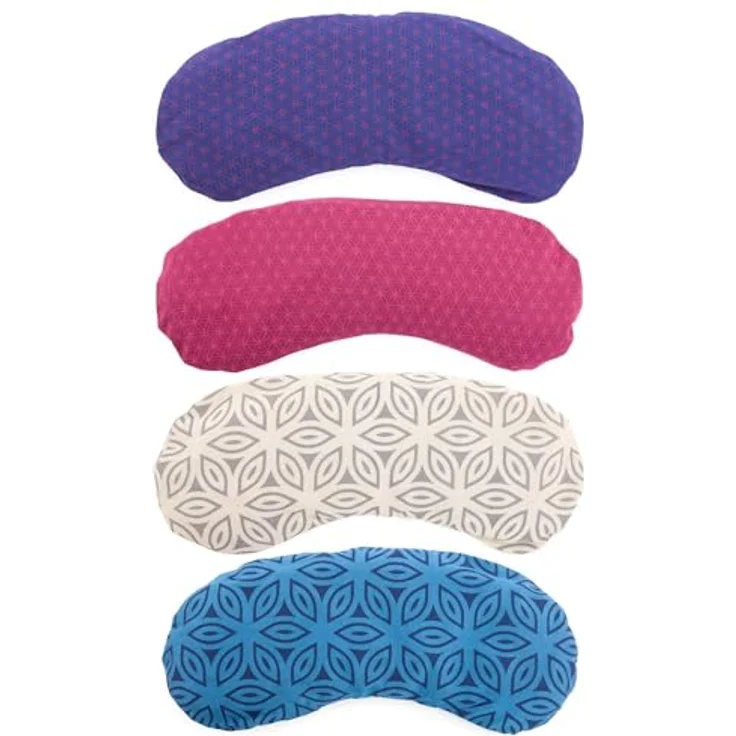 Bodhi Weiches Augenkissen aus Baumwolle | Bio-Leinsamen & Bio-Lavendel | Vegan | Yoga, Entspannung & Meditation | Lotus Petals, natur-grau – Bild 5