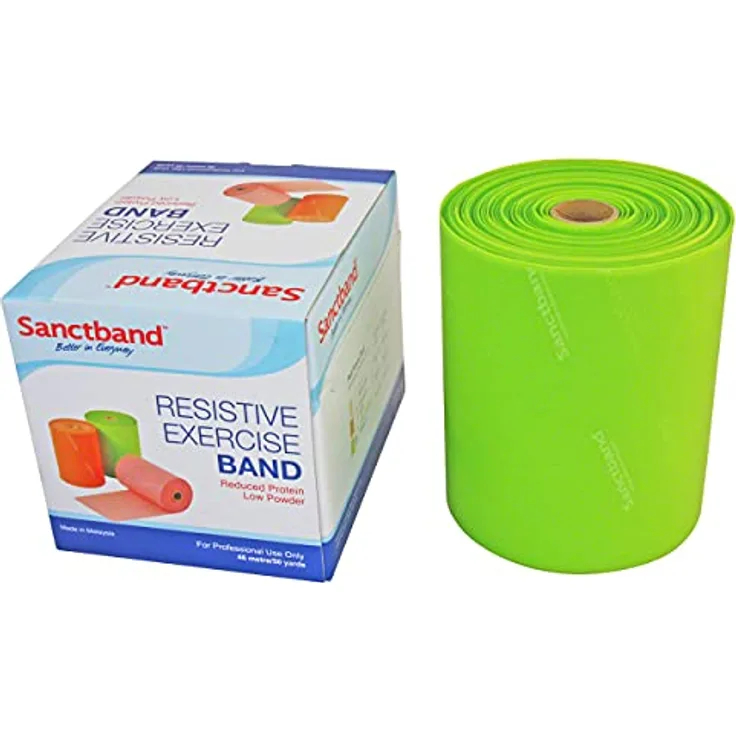 Sanctband Gymnastikband, 45m-Rolle - Limettengrün, mittel, hypoallergen, langlebig, 0,25 mm