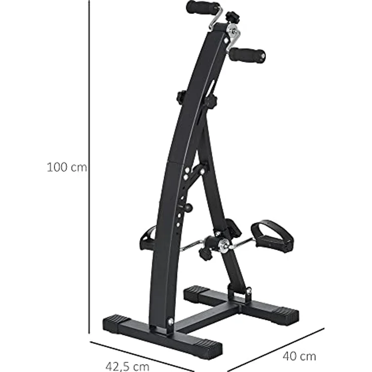 HOMCOM Heimtrainer Bewegungstrainer Pedaltrainer für Senioren Stahl Schwarz 40 x 42,5 x 100cm – Bild 5