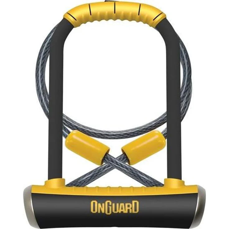 Onguard PitBull Mini LS 8007DT, Veloschloss U-Lock mit 14 mm Durchmesser und 120 cm Kabel, schwarz