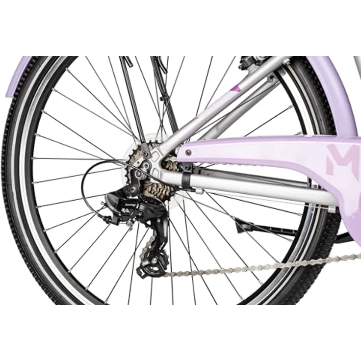 Maxim Kinderfahrrad Maxim Luna 26-7, 7 Gang Shimano Tourney, Kettenschaltung, violett/rosa, Straßen- und Alltagsausstattung – Bild 6
