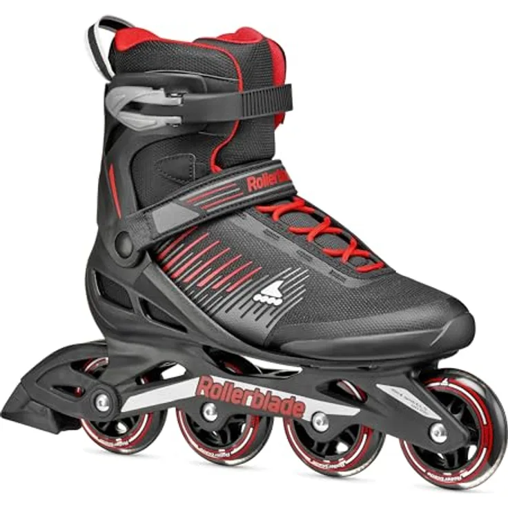 Rollerblade Zetrablade Inline Skates Herren, schwarz rot, Größe 44,5, komfortabel und stabil mit 80 mm Rollen