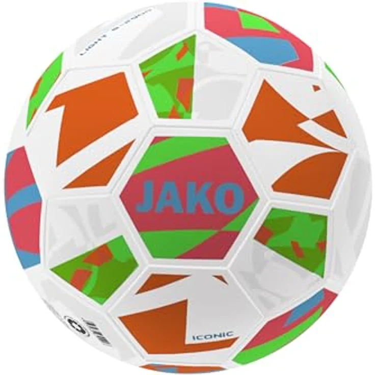 Jako Fußball Lightball Iconic 2373, Trainingsball mit Hybrid Technologie und 32-Panel-Konstruktion, schwarz – Bild 1