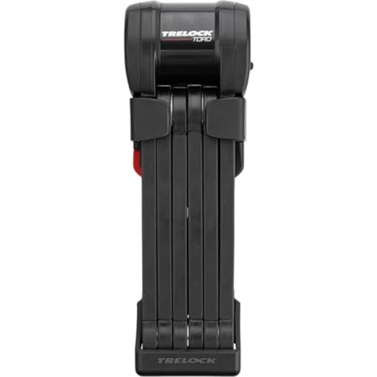 TRELOCK FS 580/90 TORO Faltschloss, 90 cm, Sicherheitsstufe 15, inkl. X-Press Halter mit Fach für Tracking Tag, Schwarz