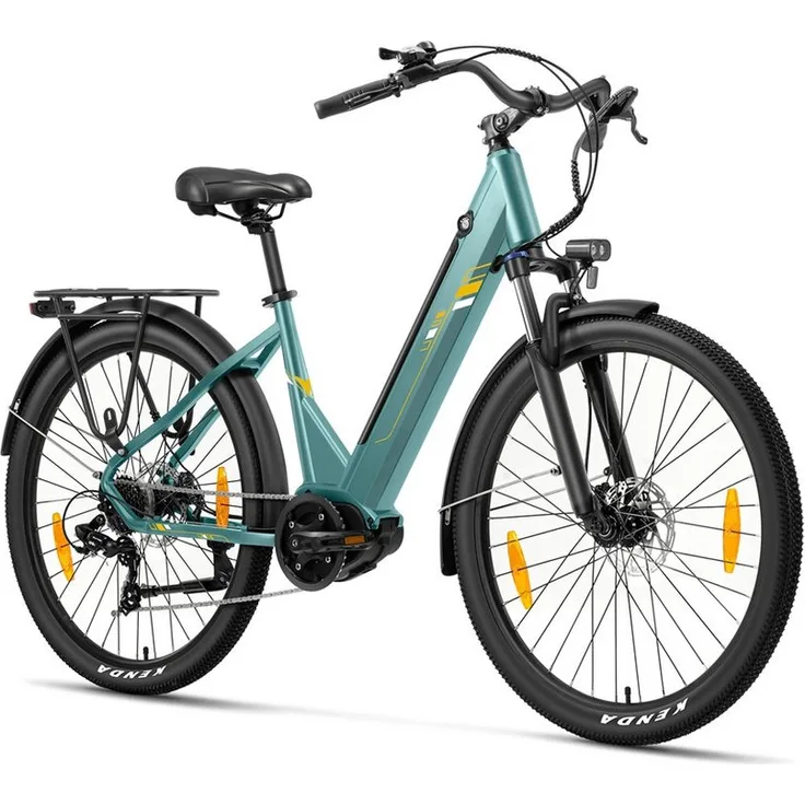 Touroll E-Bike Trekkingrad Urbano 3, Shimano 7-Gang, Mittelmotor 250W, 468Wh Akku, 120km Reichweite, hydraulische Scheibenbremsen, 27,5 Zoll